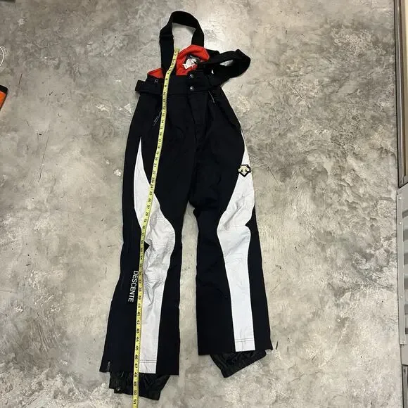 Descente Ski Bib Snow Suit Pants Snowsuit Black Snowboard Full Zip